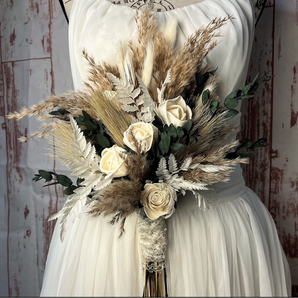 Dried flower boho bouquet.